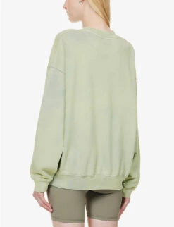 ANINE BING Jaci Logo-print Organic Cotton Sweatshirt -Ress Clothing Shop R04146365 WASHEDFADEDSEAFOAM ALT03