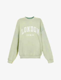 ANINE BING Jaci Logo-print Organic Cotton Sweatshirt