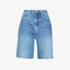 FRAME Bermuda Raw-hem High-rise Denim Shorts -Ress Clothing Shop R04146410 DELAMO M