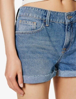 FRAME Le Grand Garcon Mid-rise Denim Shorts -Ress Clothing Shop R04146435 DELAMO ALT04