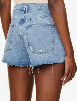 GOOD AMERICAN Good 90s Mid-rise Stretch-denim Shorts -Ress Clothing Shop R04147936 INDIGO433 ALT05