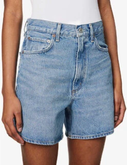AGOLDE Stella High-rise Organic-denim Shorts -Ress Clothing Shop R04148481 MODEMEDIUMVINTIND ALT05