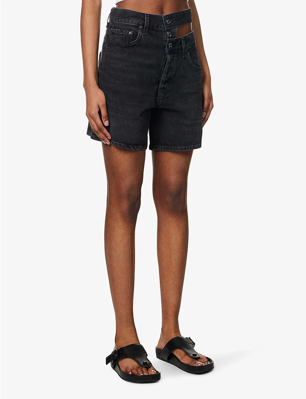 AGOLDE Broken Waistband High-rise Organic-denim Shorts 5 AGOLDE Broken Waistband High-rise Organic-denim Shorts - Image 3