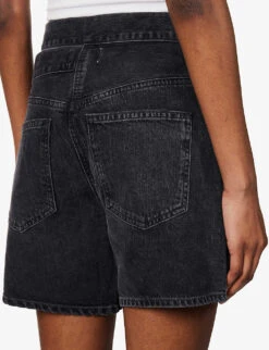 AGOLDE Broken Waistband High-rise Organic-denim Shorts 13 AGOLDE Broken Waistband High-rise Organic-denim Shorts -Ress Clothing Shop R04148482 COURSEWASHEDBLACK ALT04