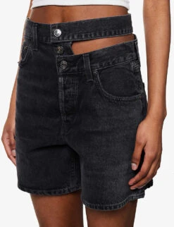AGOLDE Broken Waistband High-rise Organic-denim Shorts 14 AGOLDE Broken Waistband High-rise Organic-denim Shorts -Ress Clothing Shop R04148482 COURSEWASHEDBLACK ALT05