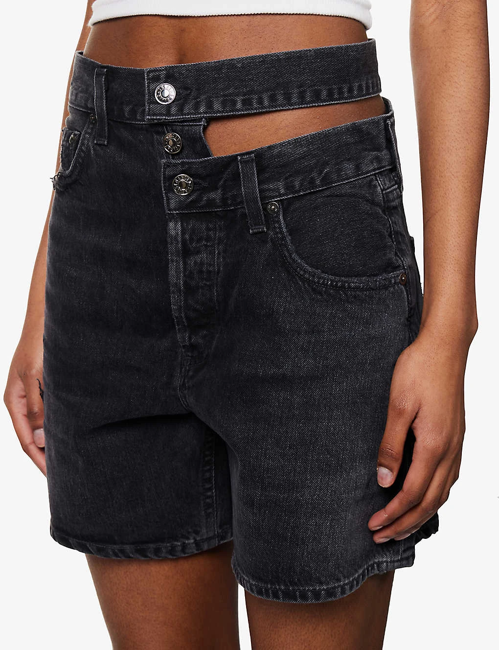 AGOLDE Broken Waistband High-rise Organic-denim Shorts 8 AGOLDE Broken Waistband High-rise Organic-denim Shorts - Image 6