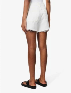 AGOLDE Parker High-rise Organic-denim Shorts -Ress Clothing Shop R04148485 PANNACOTTAWHITE ALT03