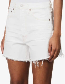 AGOLDE Parker High-rise Organic-denim Shorts -Ress Clothing Shop R04148485 PANNACOTTAWHITE ALT04