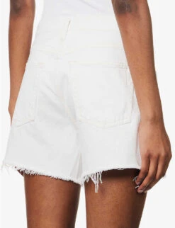 AGOLDE Parker High-rise Organic-denim Shorts -Ress Clothing Shop R04148485 PANNACOTTAWHITE ALT05
