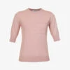 Max Mara Round-neck Short-sleeve Knitted Top -Ress Clothing Shop R04149116 PINK M