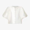By Malina Cleo Round-neck Puff-shoulder Woven Blouse -Ress Clothing Shop R04149443 IVORY M