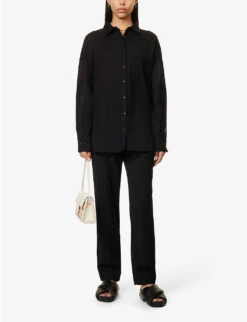 Emery Relaxed-fit Cotton And Linen-blend Shirt 10 Emery Relaxed-fit Cotton And Linen-blend Shirt -Ress Clothing Shop R04149652 BLACK ALT01