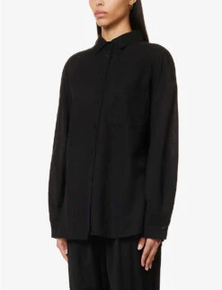 Emery Relaxed-fit Cotton And Linen-blend Shirt 11 Emery Relaxed-fit Cotton And Linen-blend Shirt -Ress Clothing Shop R04149652 BLACK ALT02