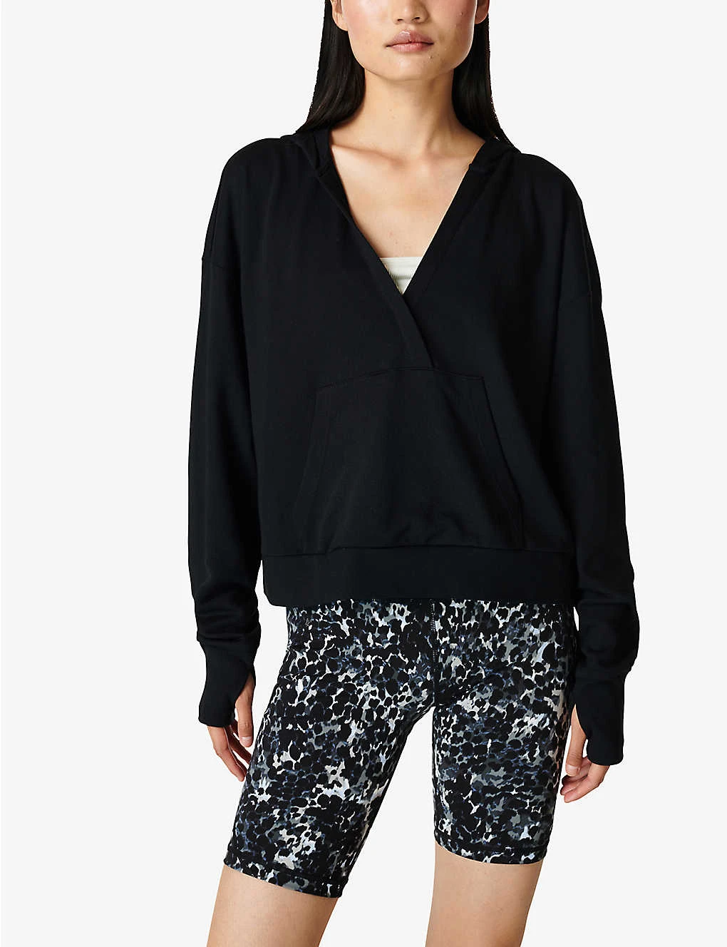 Sweaty Betty After Class V-neck Organic Cotton-blend Hoody 5 Sweaty Betty After Class V-neck Organic Cotton-blend Hoody - Image 3