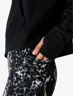 Sweaty Betty After Class V-neck Organic Cotton-blend Hoody 11 Sweaty Betty After Class V-neck Organic Cotton-blend Hoody -Ress Clothing Shop R04150387 BLACK ALT04