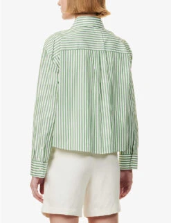 Weekend Max Mara Perak Striped Cotton Shirt 11 Weekend Max Mara Perak Striped Cotton Shirt -Ress Clothing Shop R04151181 GREEN ALT03