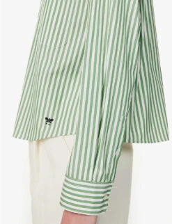 Weekend Max Mara Perak Striped Cotton Shirt 12 Weekend Max Mara Perak Striped Cotton Shirt -Ress Clothing Shop R04151181 GREEN ALT04