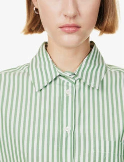 Weekend Max Mara Perak Striped Cotton Shirt 13 Weekend Max Mara Perak Striped Cotton Shirt -Ress Clothing Shop R04151181 GREEN ALT05