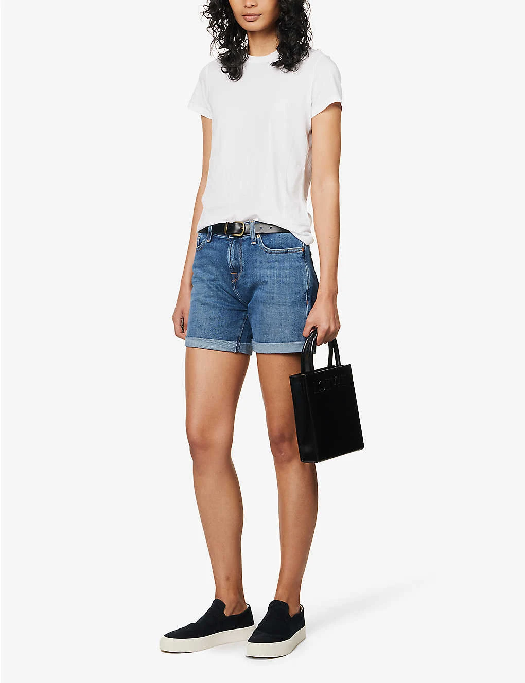 7 For All Mankind Boy Rolled-cuff Mid-rise Stretch-denim Shorts 4 7 For All Mankind Boy Rolled-cuff Mid-rise Stretch-denim Shorts - Image 2