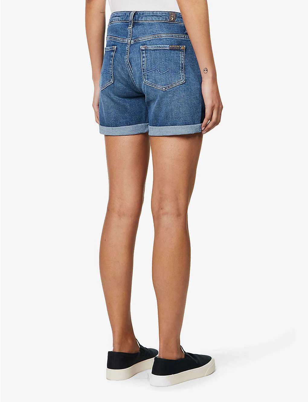 7 For All Mankind Boy Rolled-cuff Mid-rise Stretch-denim Shorts 6 7 For All Mankind Boy Rolled-cuff Mid-rise Stretch-denim Shorts - Image 4
