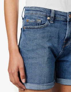 7 For All Mankind Boy Rolled-cuff Mid-rise Stretch-denim Shorts 12 7 For All Mankind Boy Rolled-cuff Mid-rise Stretch-denim Shorts -Ress Clothing Shop R04152128 ROOFTOP ALT04