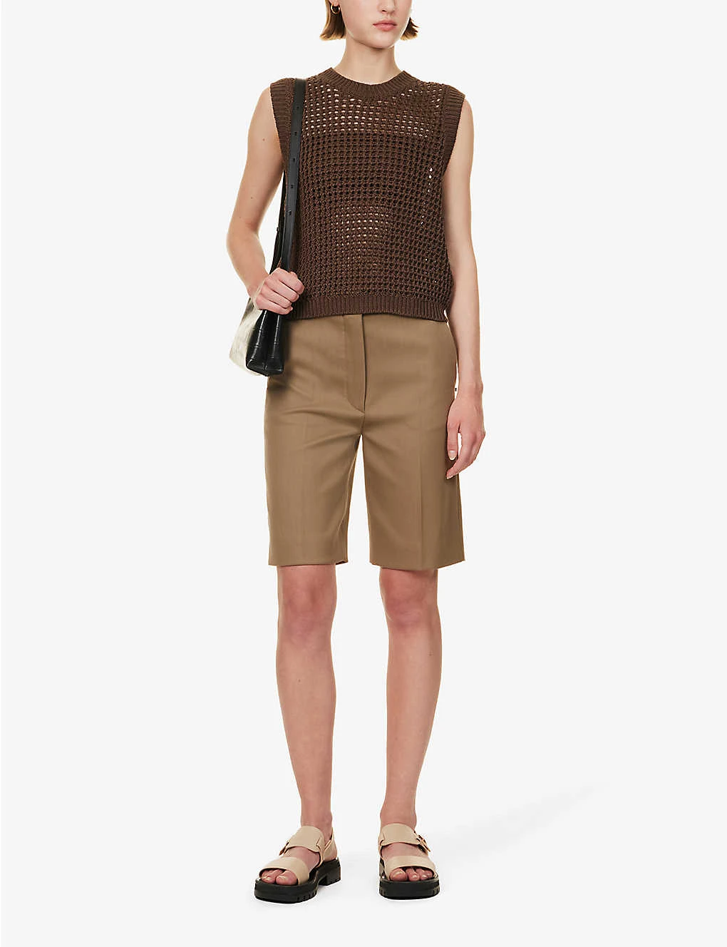 THEORY Textured Sleeveless Cotton Knitted Vest 4 THEORY Textured Sleeveless Cotton Knitted Vest - Image 2