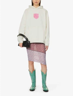 Ganni Logo Graphic-print Organic Cotton-jersey Hoody -Ress Clothing Shop R04152888 EGRET ALT01