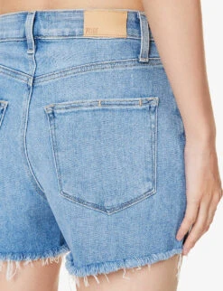 Paige Allure Raw-hem Mid-rise Regular-fit Stretch-denim Shorts -Ress Clothing Shop R04153155 LEELADESTRUCTED ALT04