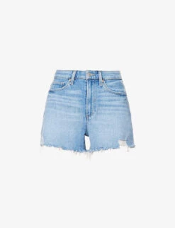 Paige Allure Raw-hem Mid-rise Regular-fit Stretch-denim Shorts