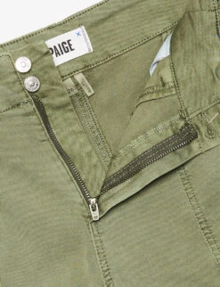 Paige Brooklyn Brand-patch Cotton And Rayon-blend Shorts -Ress Clothing Shop R04153172 VINTAGEIVYGREEN ALT05