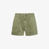 Paige Brooklyn Brand-patch Cotton And Rayon-blend Shorts -Ress Clothing Shop R04153172 VINTAGEIVYGREEN M