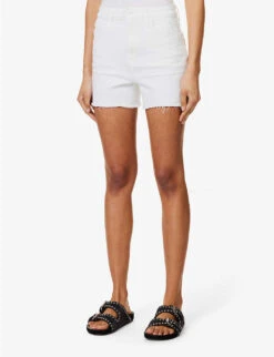 Paige Dani Raw-hem Stretch-denim Shorts -Ress Clothing Shop R04153173 LIVEDINCRISPWHITE ALT02