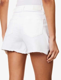Paige Dani Raw-hem Stretch-denim Shorts -Ress Clothing Shop R04153173 LIVEDINCRISPWHITE ALT04