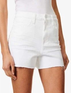 Paige Dani Raw-hem Stretch-denim Shorts -Ress Clothing Shop R04153173 LIVEDINCRISPWHITE ALT05