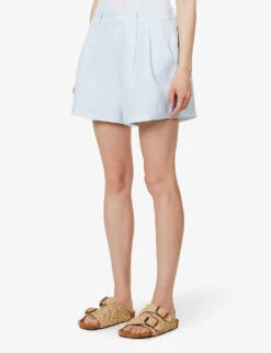 Paige Andie Mid-rise Linen-blend Shorts -Ress Clothing Shop R04153176 ICEFLOW ALT02