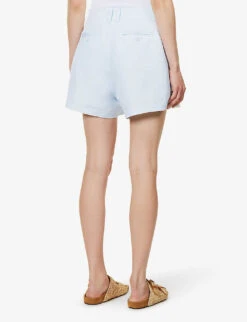 Paige Andie Mid-rise Linen-blend Shorts -Ress Clothing Shop R04153176 ICEFLOW ALT03
