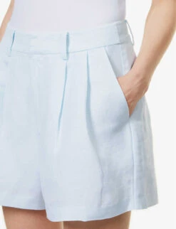 Paige Andie Mid-rise Linen-blend Shorts -Ress Clothing Shop R04153176 ICEFLOW ALT04