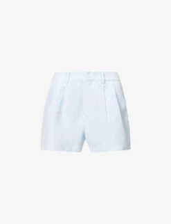 Paige Andie Mid-rise Linen-blend Shorts