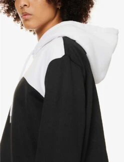 Calvin Klein Colour-blocked Contrast-panel Woven Hoody -Ress Clothing Shop R04153241 CKBLACK ALT05