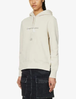 Calvin Klein Monologo-embroidered Dropped-shoulder Recycled Cotton-blend Hoody 10 Calvin Klein Monologo-embroidered Dropped-shoulder Recycled Cotton-blend Hoody -Ress Clothing Shop R04153242 EGGSHELL ALT02