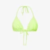 GOOD AMERICAN Sparkle Tie-front Bikini Top -Ress Clothing Shop R04154433 ELECTRICLIME002 M