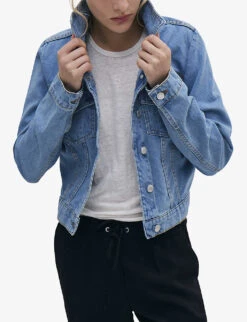 Ikks Patch-pocket Straight-fit Denim Jacket -Ress Clothing Shop R04156391 BLUEGREY ALT04