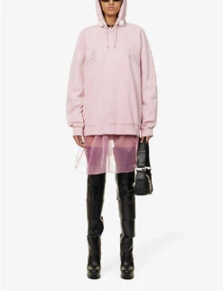 Filthy Rich Crystal-embellished Cotton Hoody -Ress Clothing Shop R04156845 ROSE ALT01