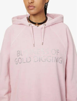 Filthy Rich Crystal-embellished Cotton Hoody -Ress Clothing Shop R04156845 ROSE ALT04