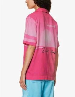 The Rose Tint Shirt Graphic-print Regular-fit Cotton And Linen-blend Shirt 10 The Rose Tint Shirt Graphic-print Regular-fit Cotton And Linen-blend Shirt -Ress Clothing Shop R04161068 AZALEA ALT03