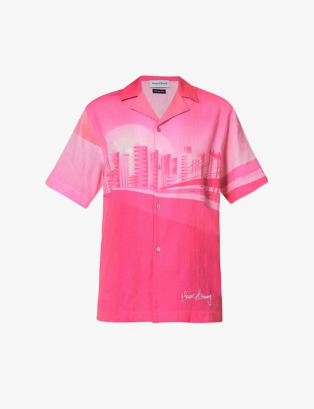 The Rose Tint Shirt Graphic-print Regular-fit Cotton And Linen-blend Shirt 2 The Rose Tint Shirt Graphic-print Regular-fit Cotton And Linen-blend Shirt