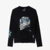 Zadig & Voltaire Markus Floral-embroidered Cashmere Jumper 1 Zadig & Voltaire Markus Floral-embroidered Cashmere Jumper -Ress Clothing Shop R04161338 NOIR M