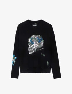 Zadig & Voltaire Markus Floral-embroidered Cashmere Jumper