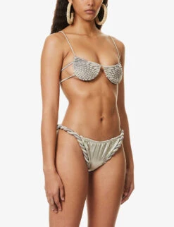Weavecross Half-cup Bikini Top 9 Weavecross Half-cup Bikini Top -Ress Clothing Shop R04161518 SLATESILVER ALT02