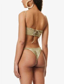 Weavelust Half-cup Bikini Top -Ress Clothing Shop R04161522 GOLD ALT03